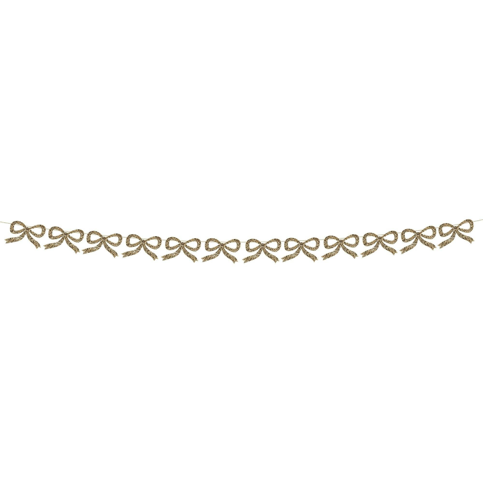Gold Glitter Bow Garland
