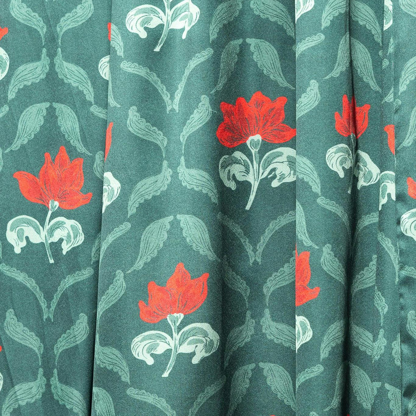Rayna Dress in Green Floral Block
