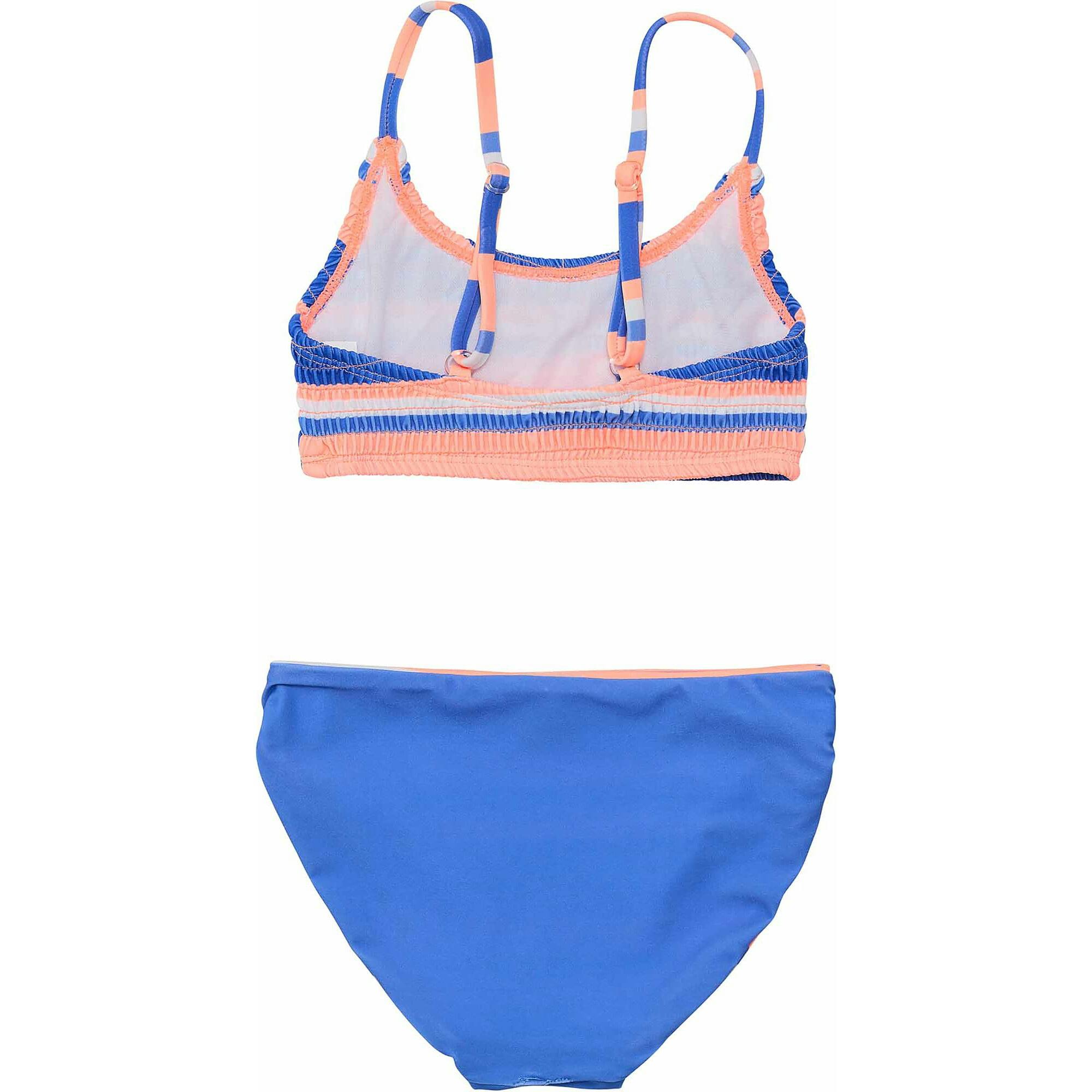 Reversible Sustainable Spaghetti Strap Smocked Top Bikini