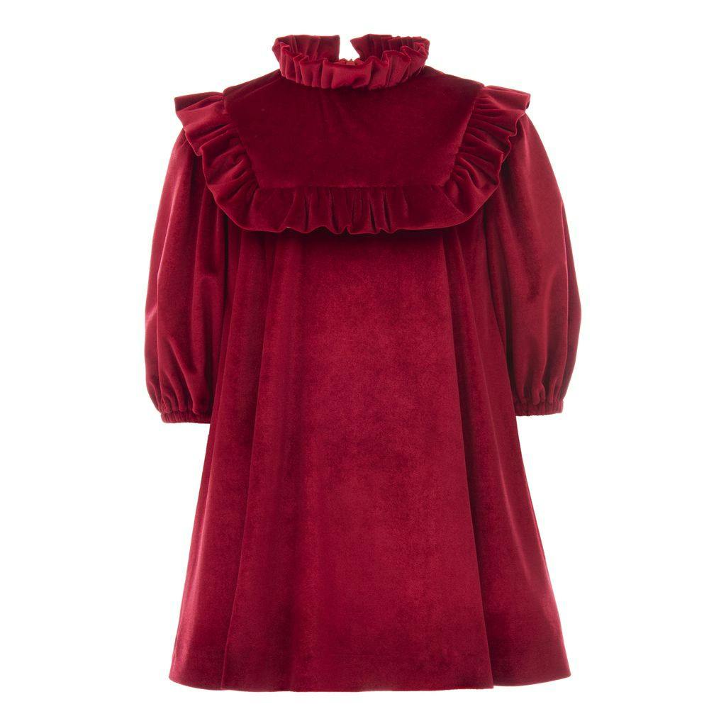 Red Ruffle Velvet Dress