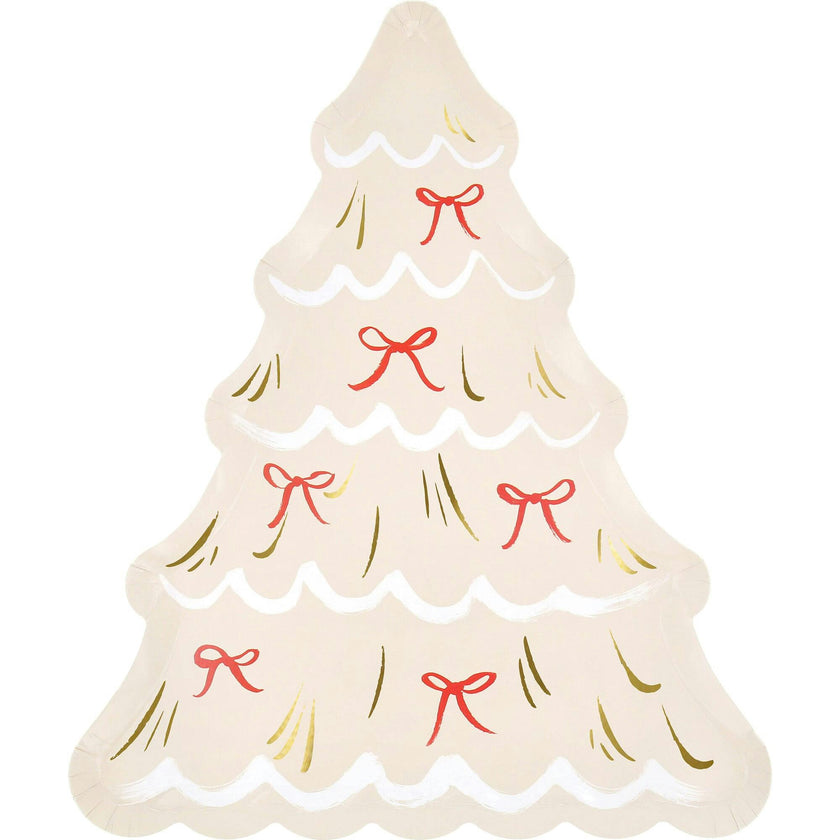 Christmas Tree With Bows Plates