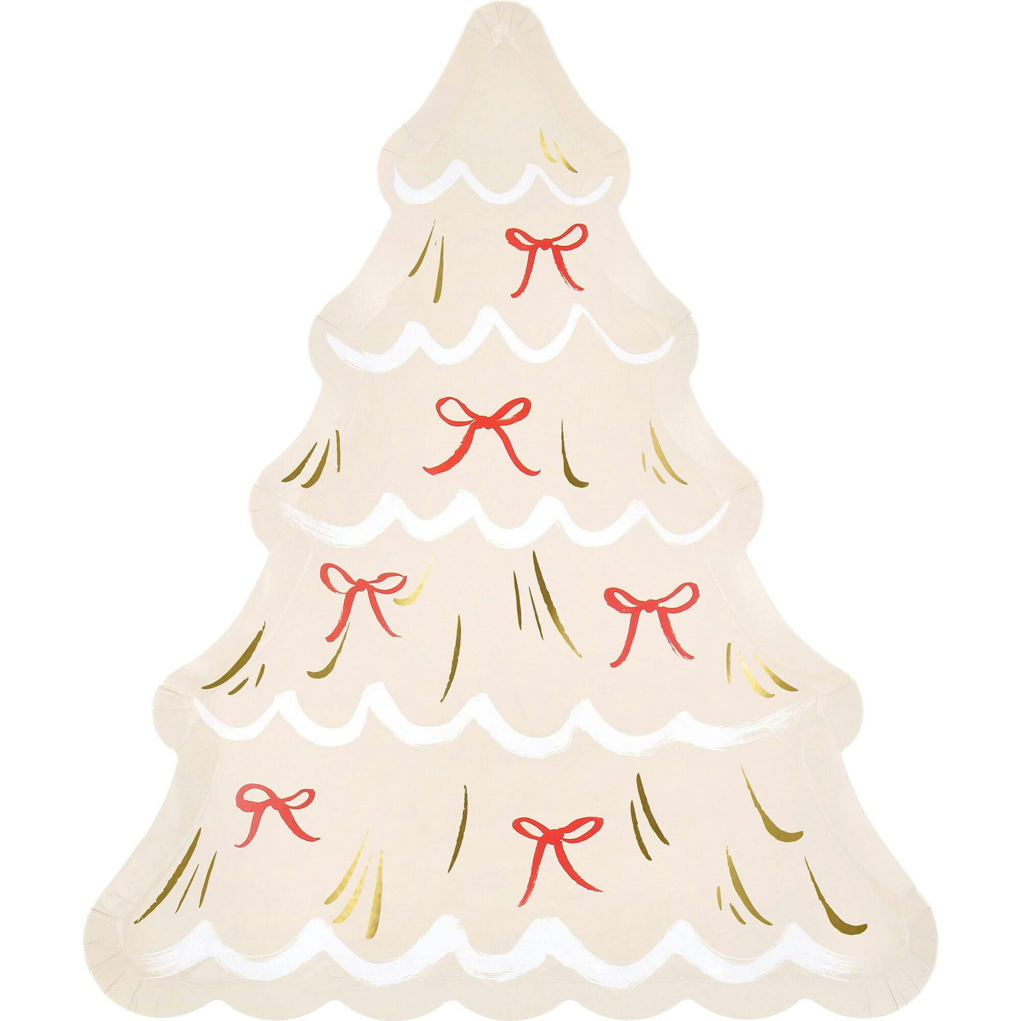 Christmas Tree With Bows Plates