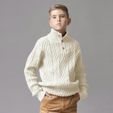 Organic Mock Neck Cable Sweater