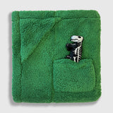 Cozy Switch Blanket – Reversible Sherpa & Glow-in-the-Dark Blanket with Plush Toy Pocket, Glow Dino Bones