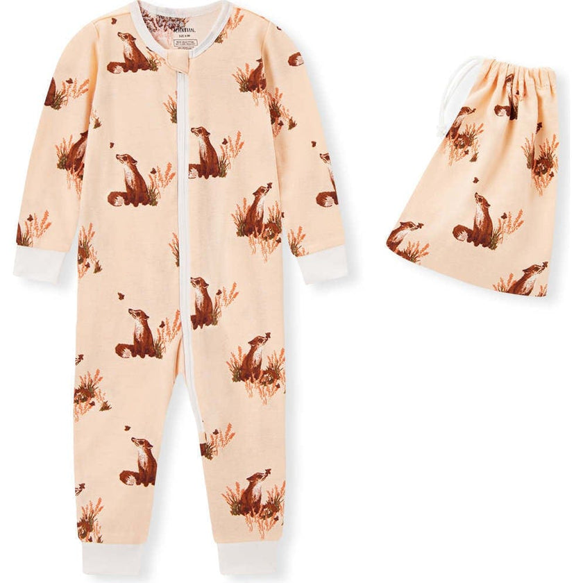 Floral Organic Cotton Zipper Pajama