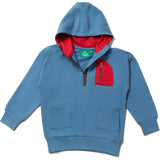Horizon Blue Organic Quarter Zip Hoodie, Blue