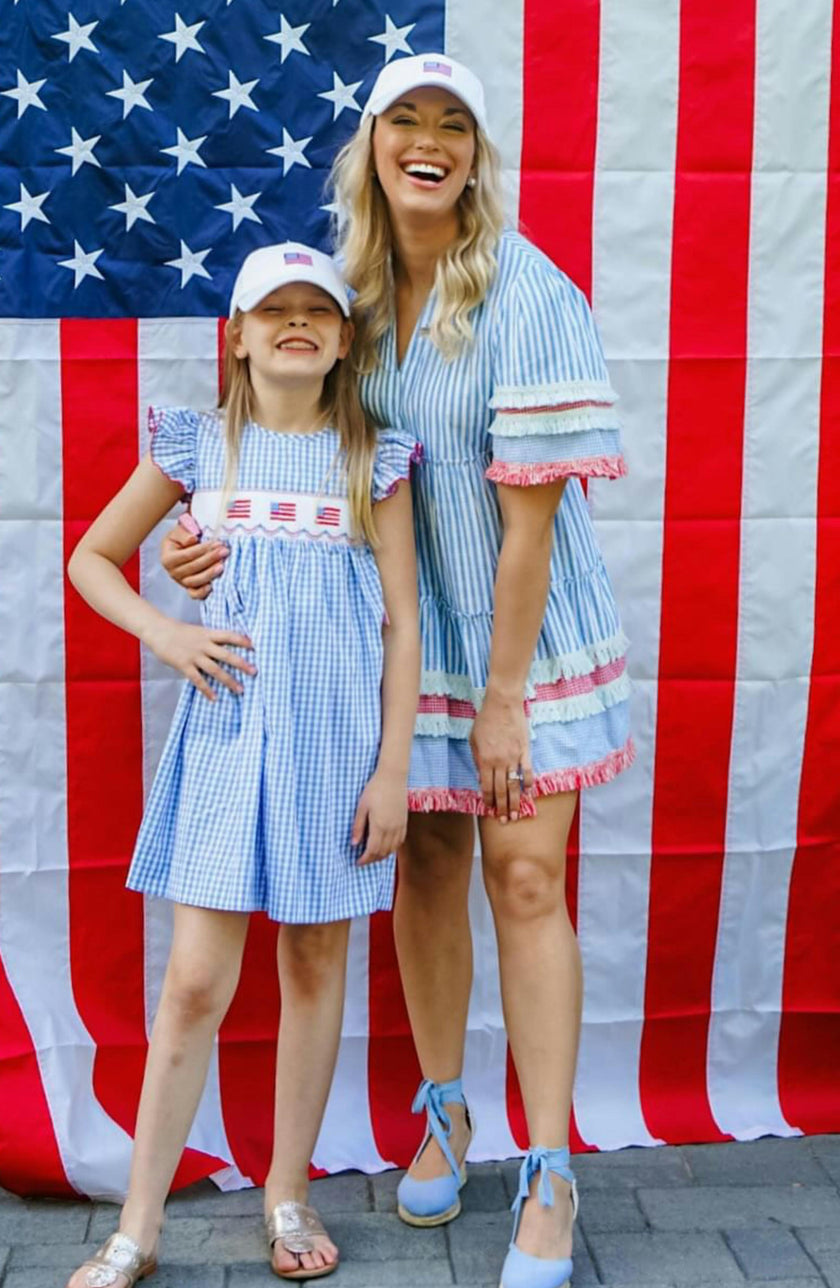 Women's Adult American Flag Bow Baseball Hat