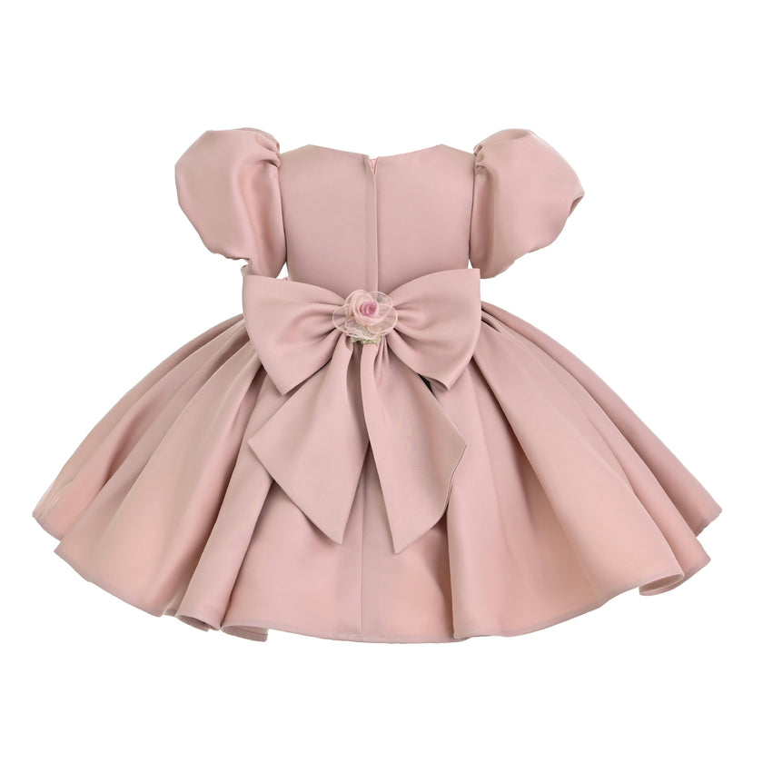 Pink Verena Tulle Pleated Floral Dress