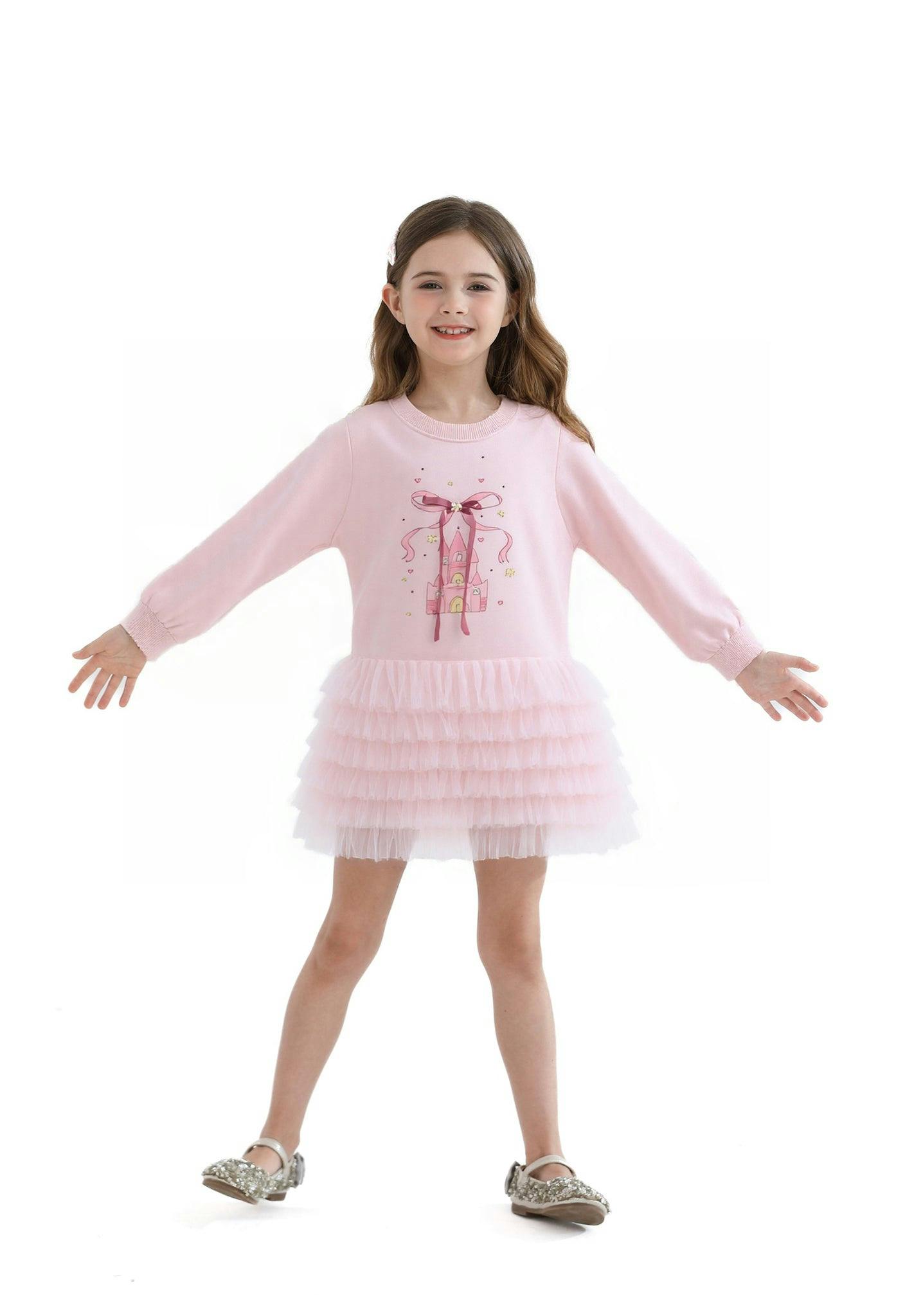 Pink Ruffle Ribbon Dress
