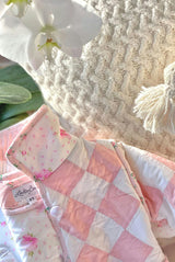 3T Vintage Quilt Jacket - Blue Pink Romantic Florals
