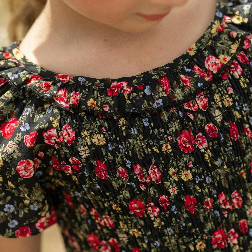 Mini Annalise Top in Obsidian Vintage Poppies