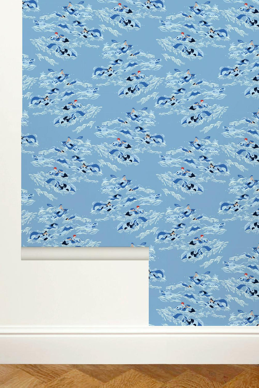 Wallpaper Uokawa color Bleu