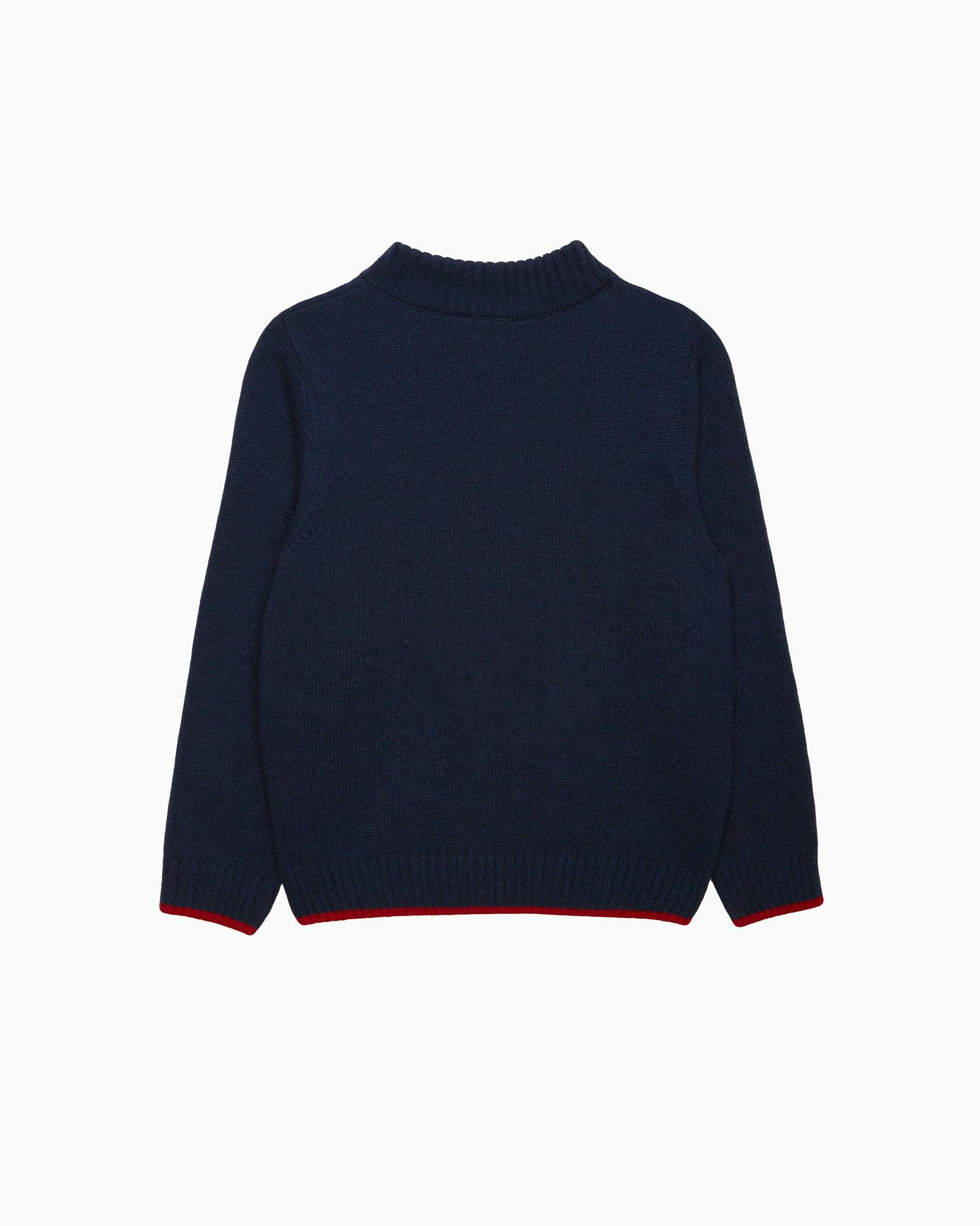 Calum Half Zip Sweater in Navy