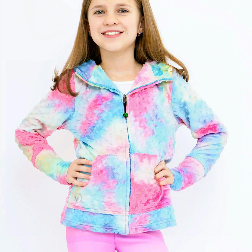 Minky Bubble Zip Hoodie - Tie Dye