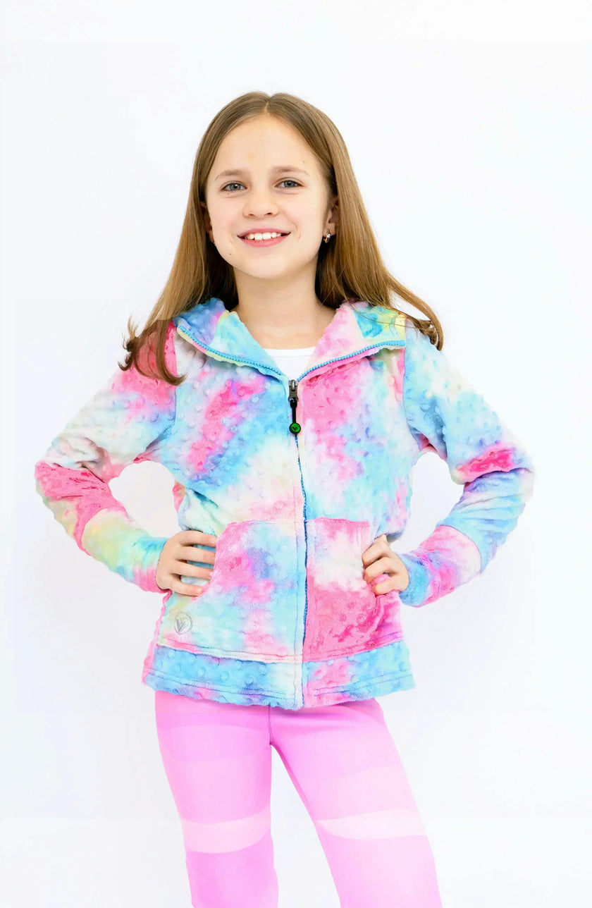 Minky Bubble Zip Hoodie - Tie Dye