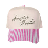 Sweater Weather Striped Brim Hat