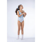 Asymmetric Textured Hearts Swimsuit, Multi