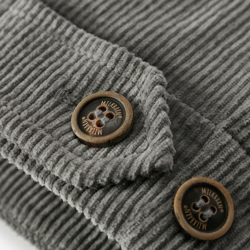 Grey Corduroy Pocket Pants