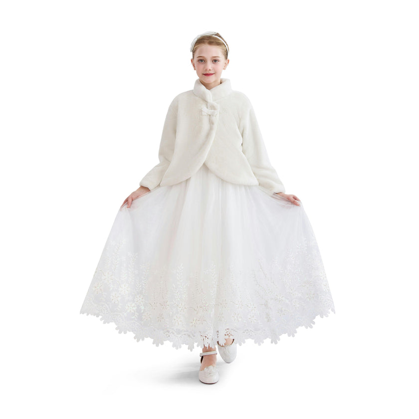 Ivory Plush Asymmetrical Coat