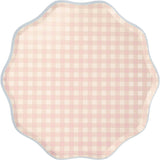 Set of 12 Gingham Dinner Plates