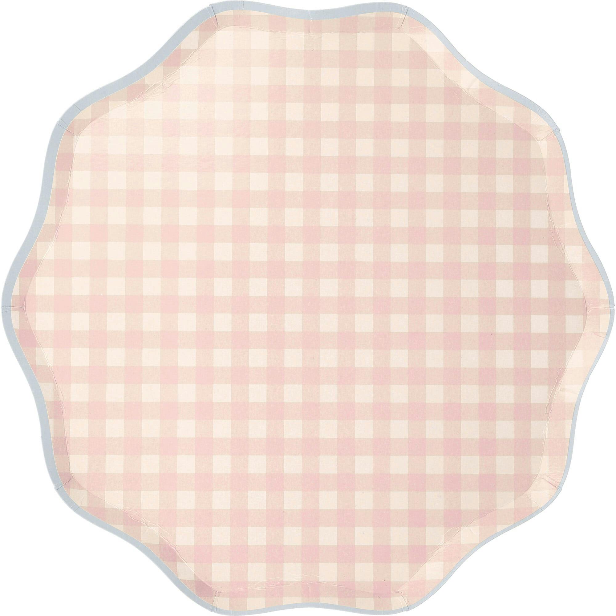 Set of 12 Gingham Dinner Plates