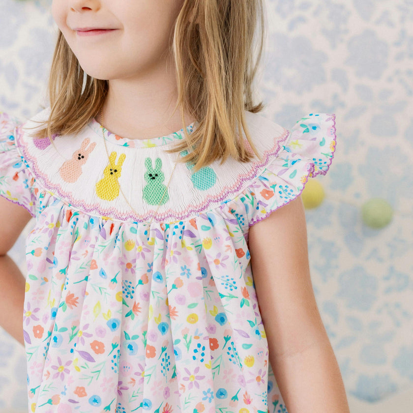 Serenity Bunny Smocked Dress