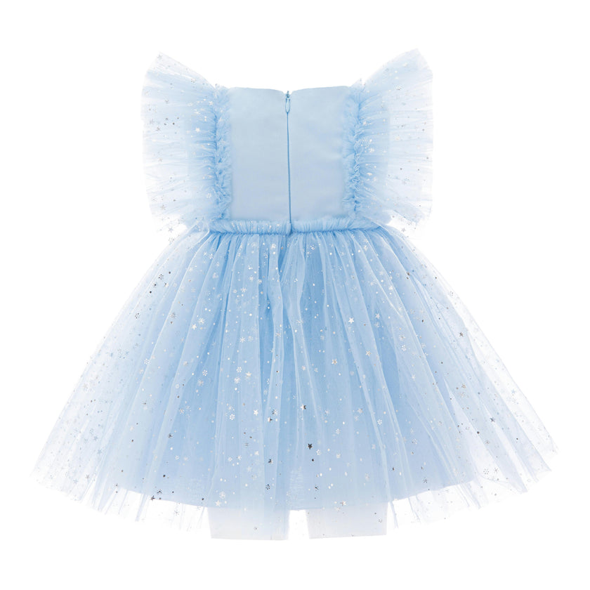 Light Blue Party Dress with Glitter Stars