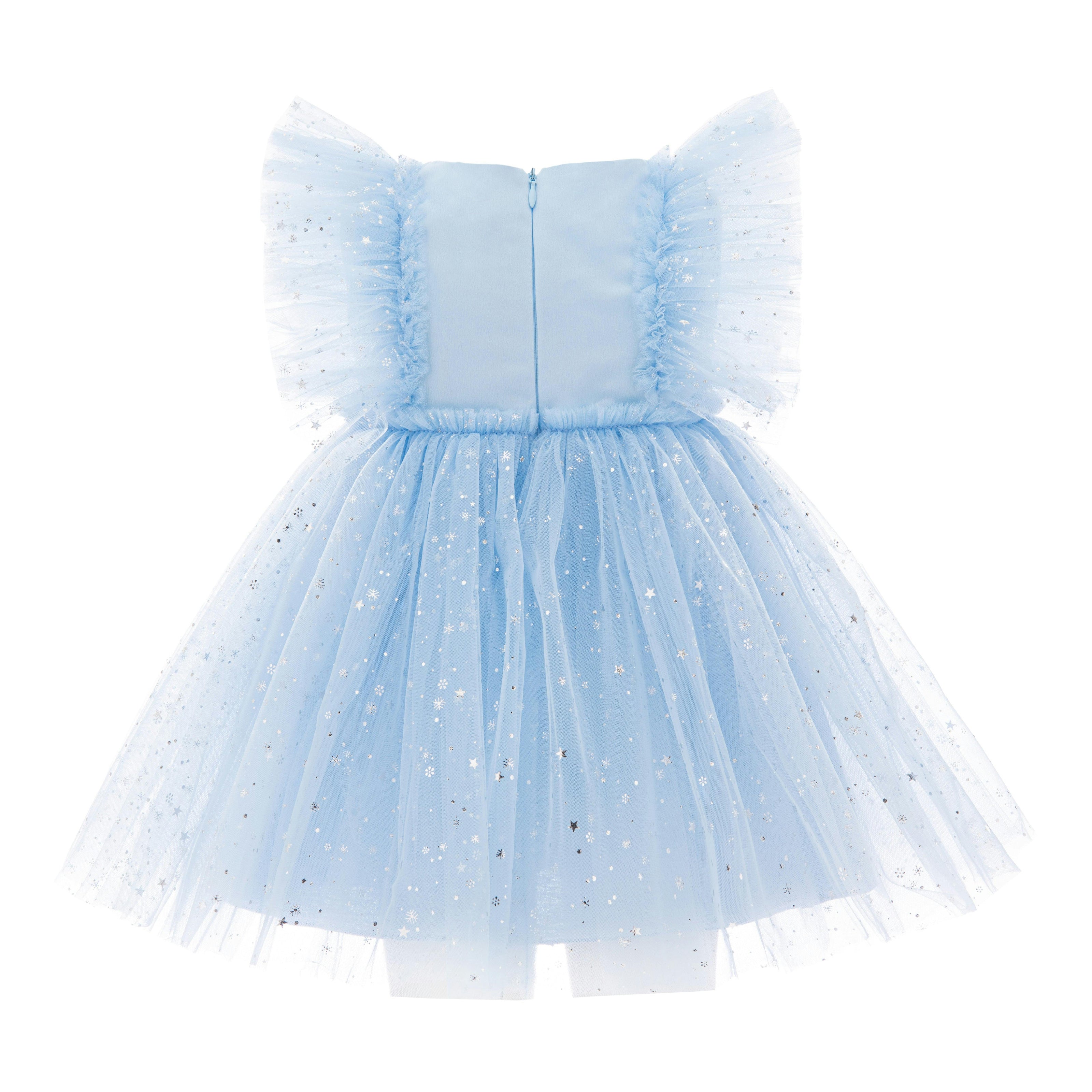 Light Blue Party Dress with Glitter Stars