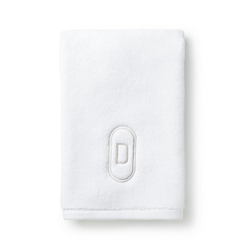 DH Oval Monogram Embroidered Fingertip Towel