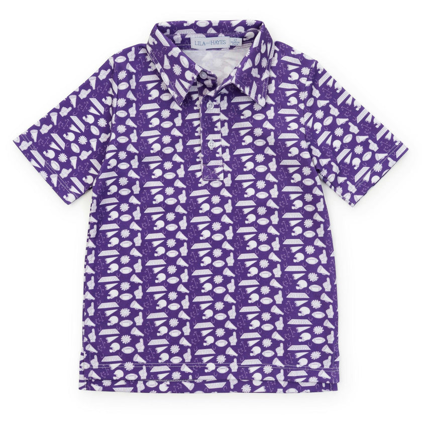 Griffin Boys' Pima Cotton Polo Golf Shirt - Pep Rally Purple