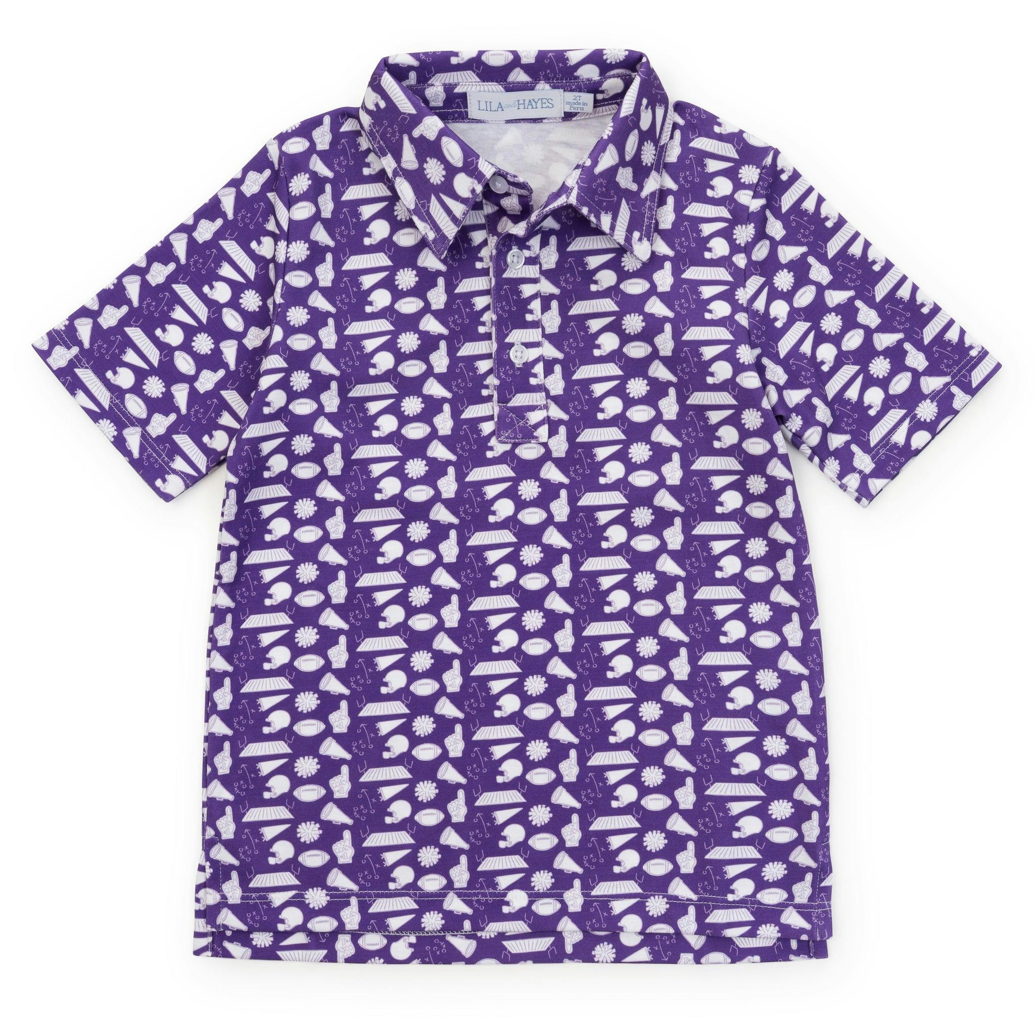 Griffin Boys' Pima Cotton Polo Golf Shirt - Pep Rally Purple