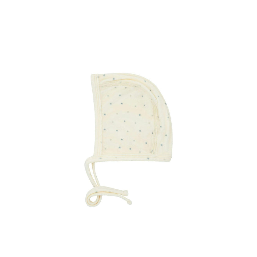 Velour Dot Pattern Wrap Bonnet, Boys