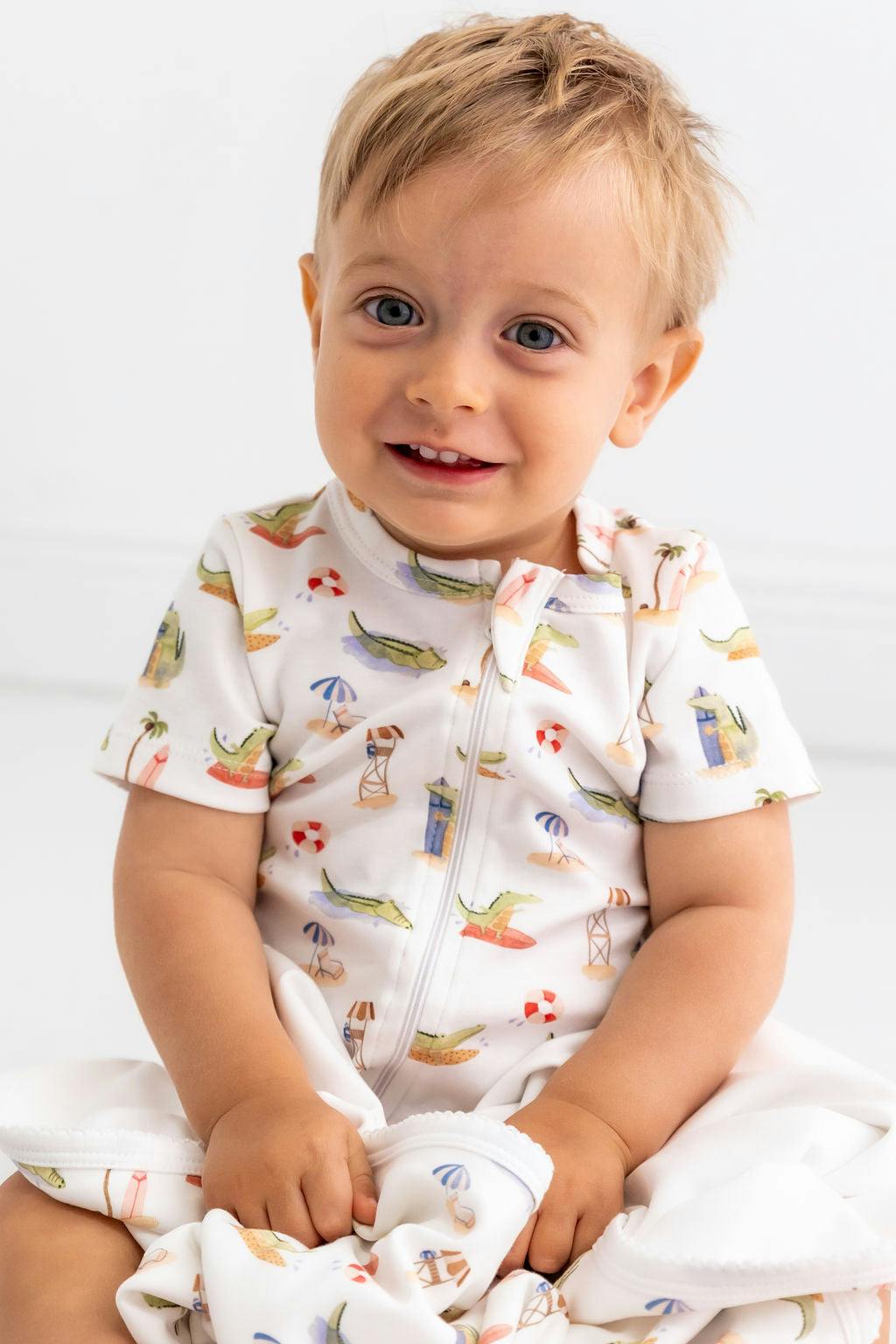 Alligators Pima Cotton Short Romper