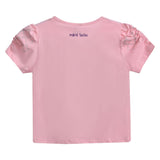 Pink Flowers Applique T-Shirt