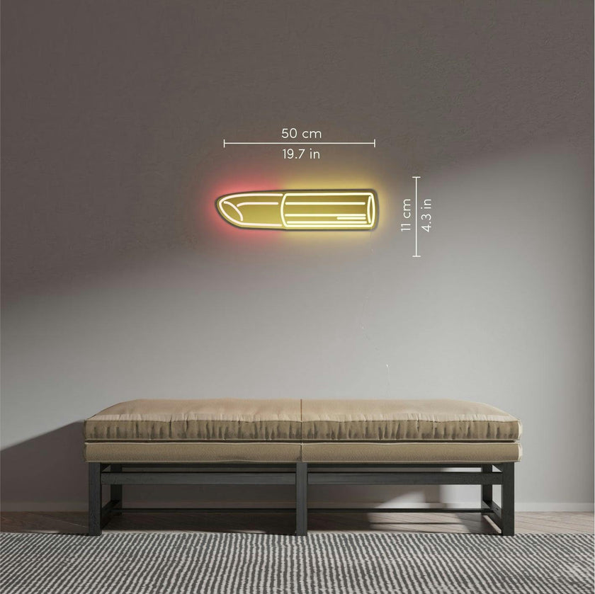 Golden Lipstick by Tom Wesselmann - LED neon sign