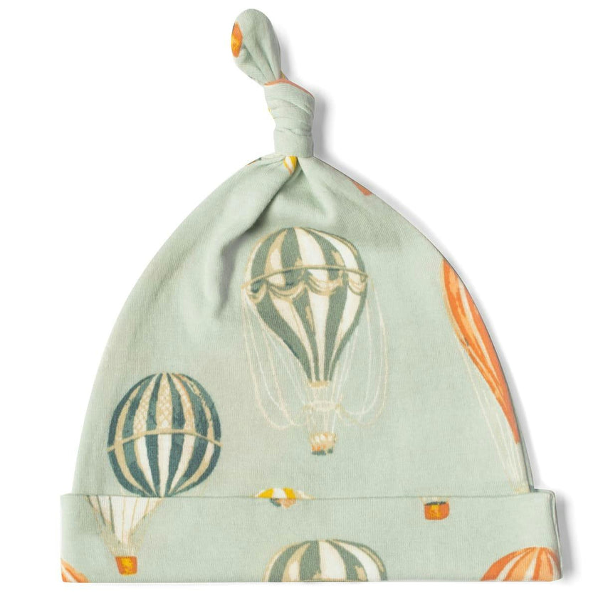 Vintage Balloons Organic Cotton Knotted Beanie Hat