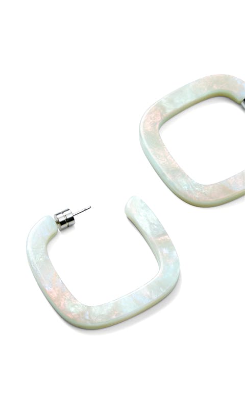 Midi Square Hoops in Astral Mint