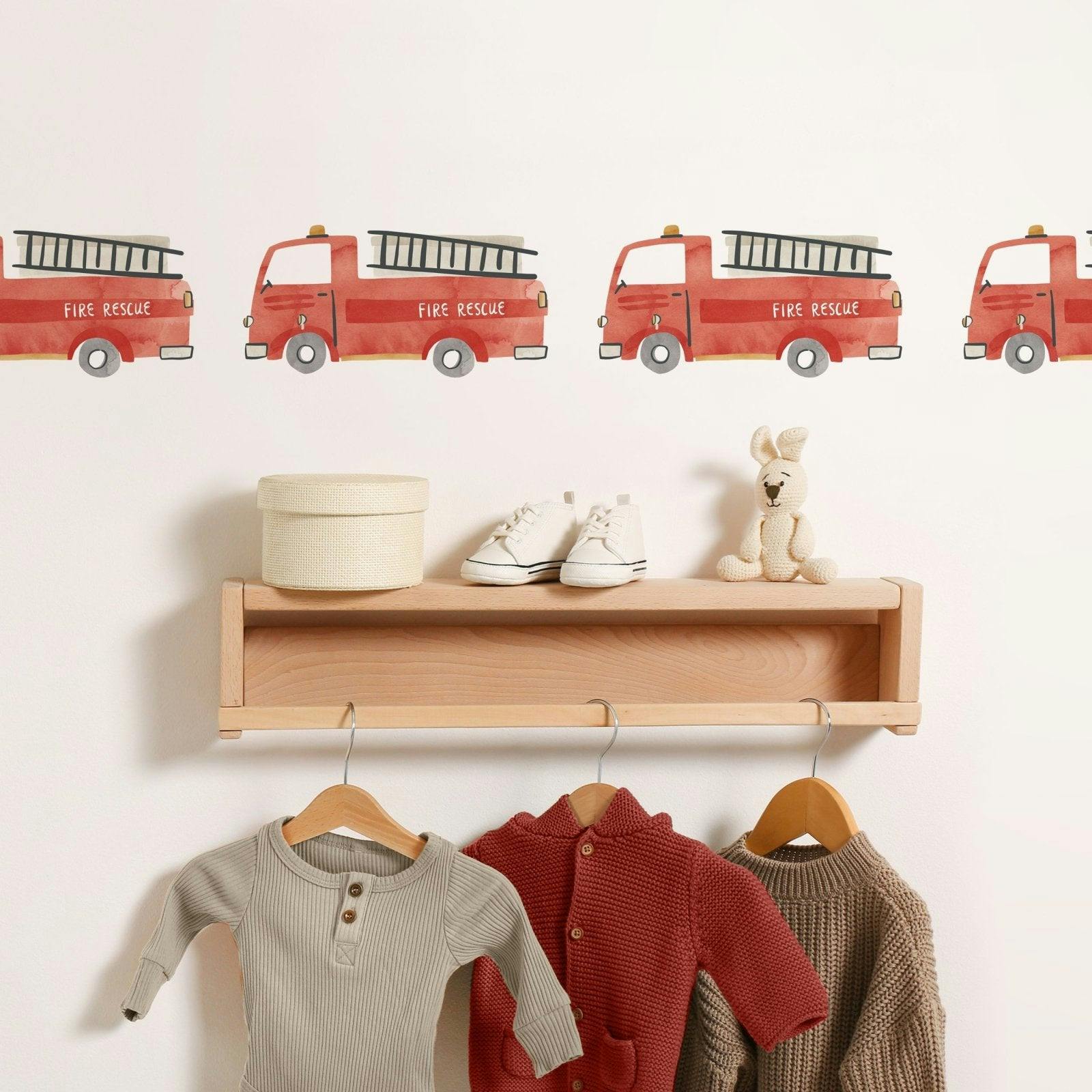 Fire Trucks • Peel-and-Stick Wall Decals