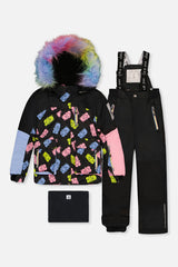 Two Piece Play Snowsuit Black Gummy Bear Print