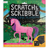 Scratch and Scribble Scratch Art Kit - Magical Unicorn - 8 Cards 1 Sticker Sheet
