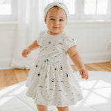 short sleeve twirl dress | celestial