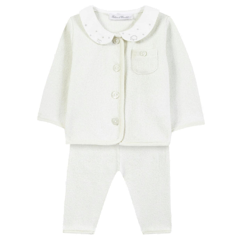 TARTINE ET CHOCOLAT Brushed Fleece Baby Set - Nacre