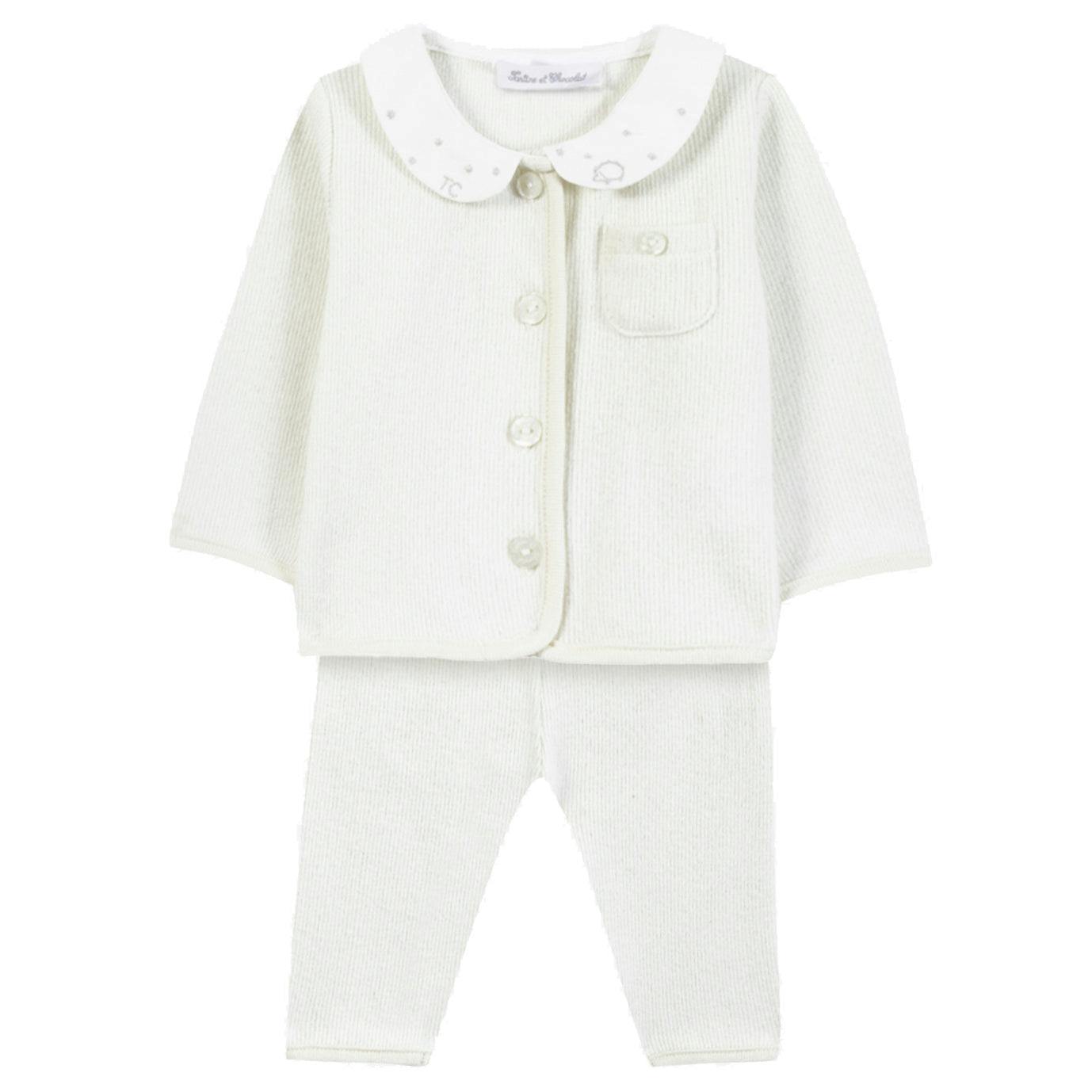 TARTINE ET CHOCOLAT Brushed Fleece Baby Set - Nacre