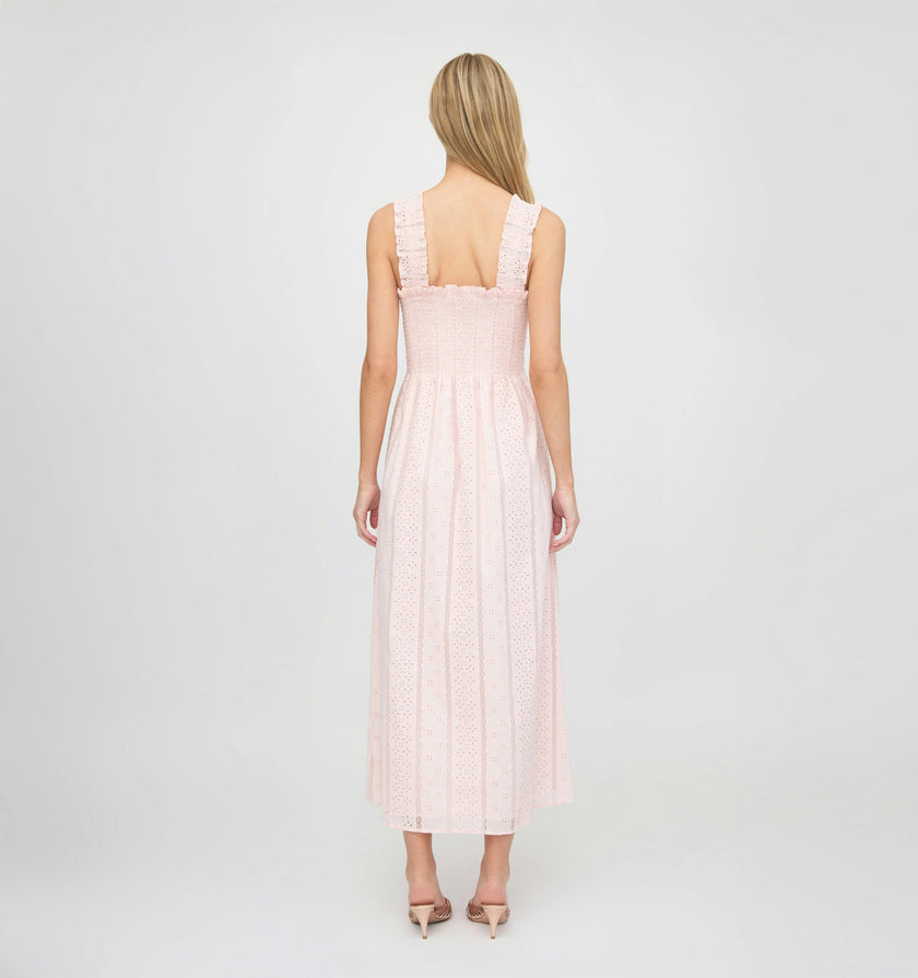 The Rosetta Nap Dress - Pink Broderie Voile