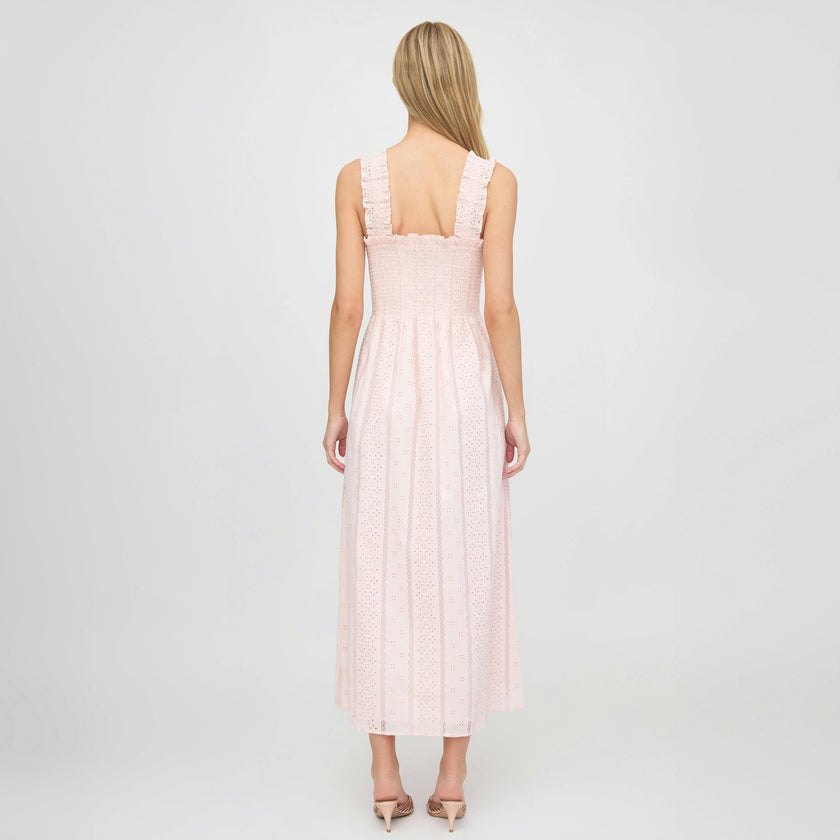 The Rosetta Nap Dress - Pink Broderie Voile