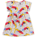 Short Sleeve Empire Dress, Grey