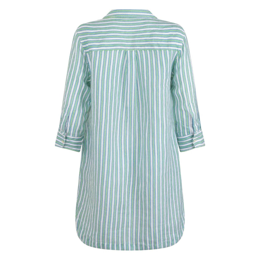 women's tamarin stripe long sleeve button down shirt dress