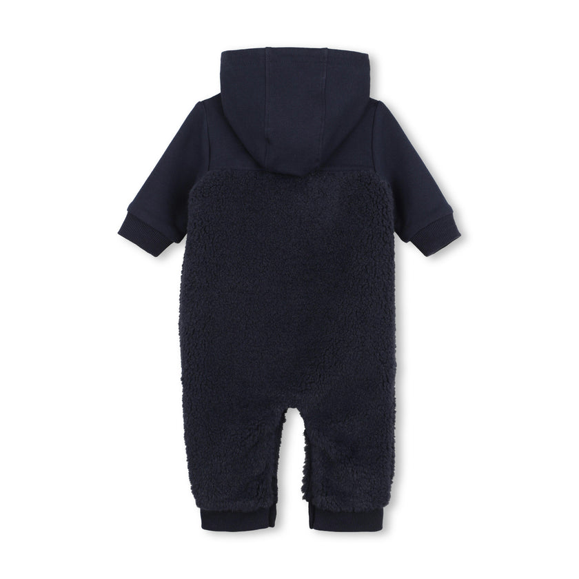 Navy Logo Baby Hooded Overall