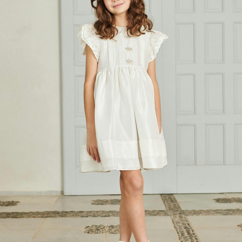 Ivory Lavinia Silk Ceremony Girl Dress