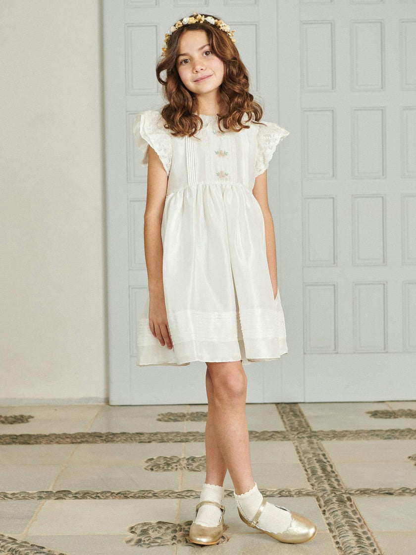 Ivory Lavinia Silk Ceremony Girl Dress